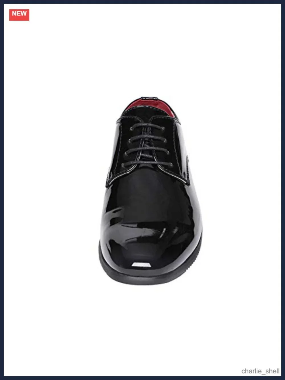 Faux Patent Leather Tuxedo Dress Oxford Lace Up Formal Shoes